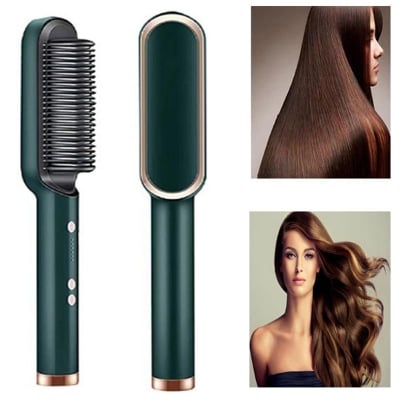 Picture of 2 in 1 Professional Straightener & Curling Iron Combo Brush Original Chaina  - Green