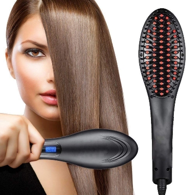 Picture of Professional Hair Straightener and Curling Iron Comb Brush