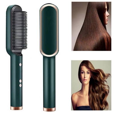 Picture of Original Chaina 2 in 1 Professional Straightener and Curling Iron Comb Brush 