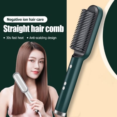 Picture of 2 in 1 Professional Straightener and Curling Iron Comb Brush  