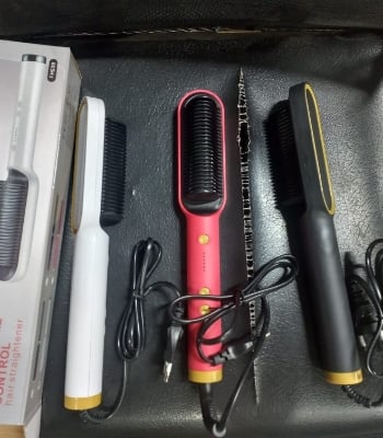 Picture of 2 in 1 Professional Straightener and Curling Iron Comb Brush  