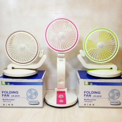 Picture of ✅ LR‑2018 Foldable USB Fan with LED – Best for Students & Travelers  - Green