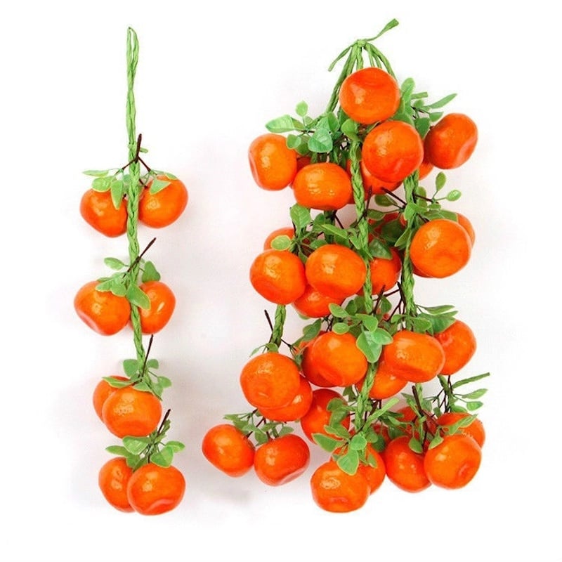 Picture of Artificial Decorative Fruit Foam Garlic Ginger Peanut Pepper Kitchen Decor Podazz-Orange