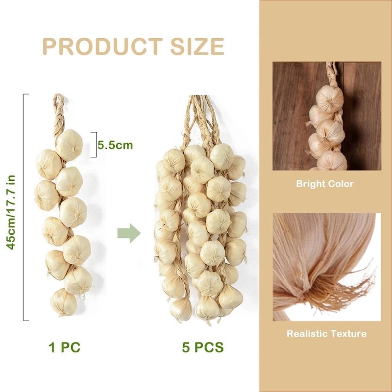 Picture of Artificial Decorative Fruit Foam Garlic Kitchen Decor Podazz-Off White