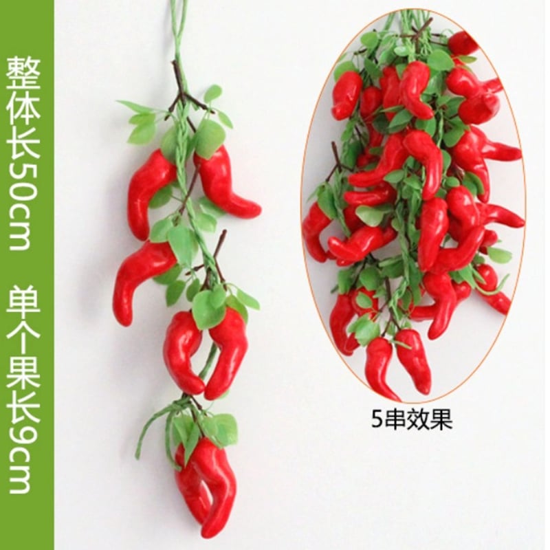 Picture of Artificial Decorative Fruit Foam Red Chilli Kitchen Decor Podazz-Red
