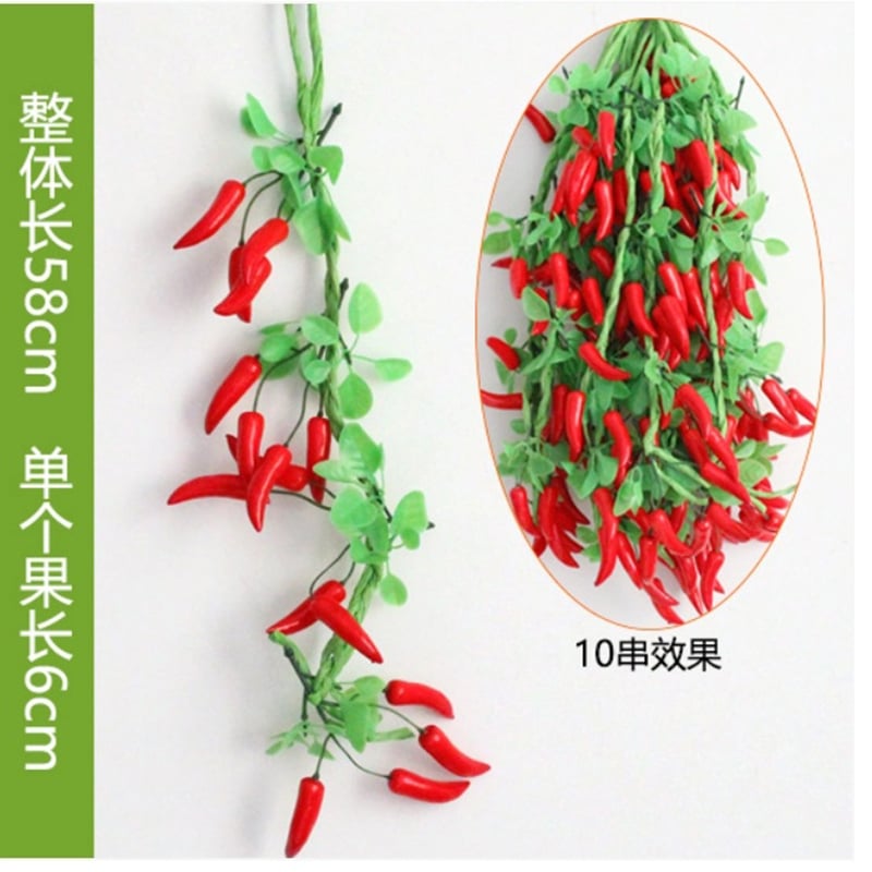 Picture of Artificial Decorative Fruit Foam Red Chilli Kitchen Decor Podazz-Red