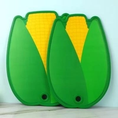 Picture of Plastic Cutting Board with Corn Design Green PP Kitchen Chopping Board-Yellow