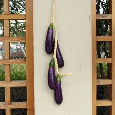 Picture of Simulation Artificial Lifelike Fake Vegetable Carrot Artificial Gourd Hanging Eggplant String Foam Vegetables for Home Kitchen Decor Photography Props-