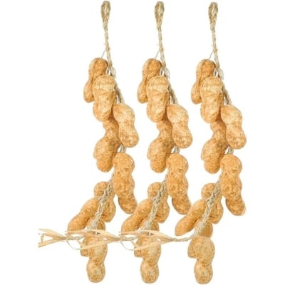 Picture of Artificial Peanut Strings, Fake Peanut Hanging Strings Simulation Fake Vegetables for Home Kitchen Farm Party Wall Decoration Photo Props (Light Yellow)-