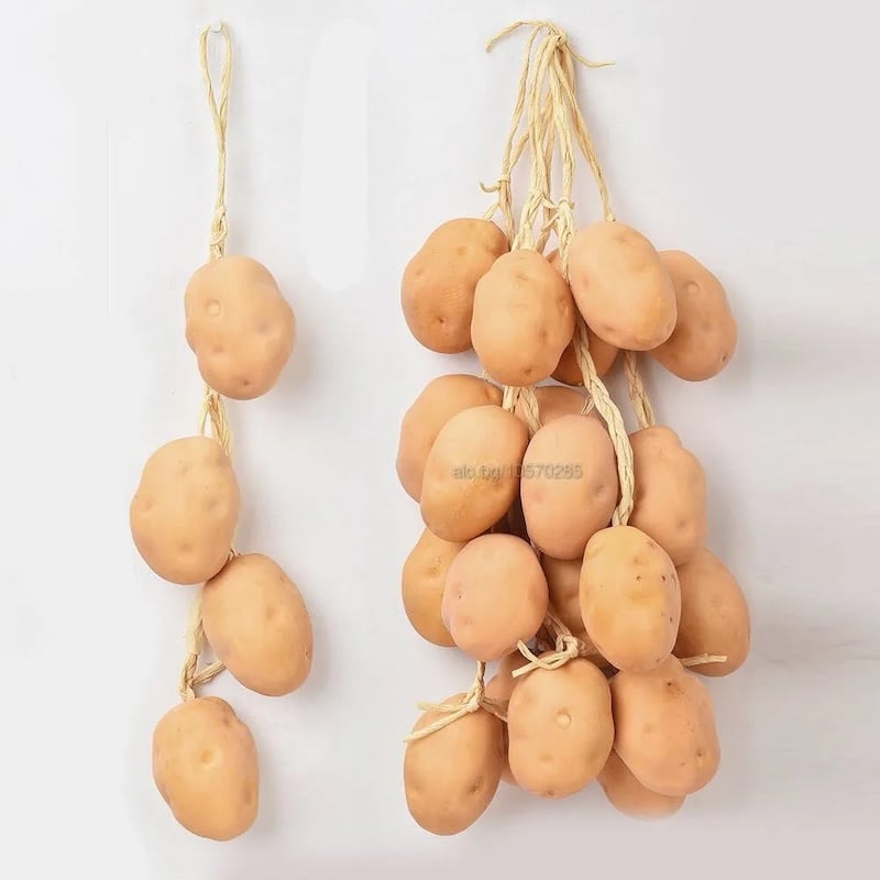 Picture of ​Realistic Artificial Potato String / Hanging Farmhouse Kitchen Decoration-Light Brown