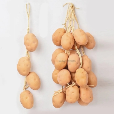 Picture of ​Realistic Artificial Potato String / Hanging Farmhouse Kitchen Decoration-Light Brown