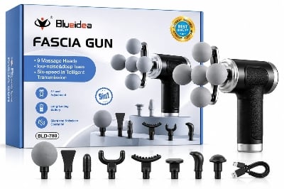 Picture of Blueidea Fascia Gun BLD-780 Professional Deep Tissue Massage Gun with 9 Massage Heads
