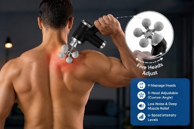 Picture of Blueidea Fascia Gun BLD-780 Professional Deep Tissue Massage Gun with 9 Massage Heads