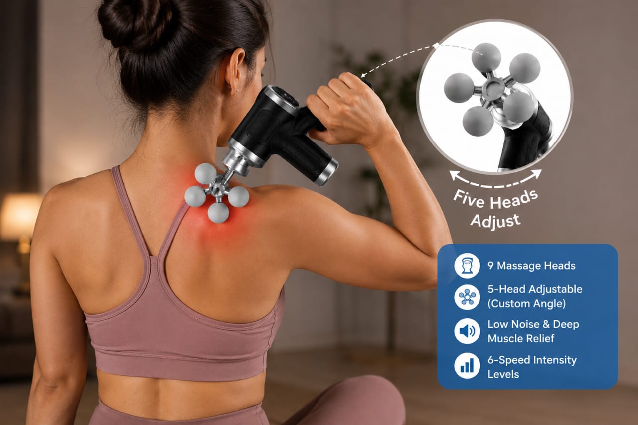 Picture of Blueidea Fascia Gun BLD-780 Professional Deep Tissue Massage Gun with 9 Massage Heads