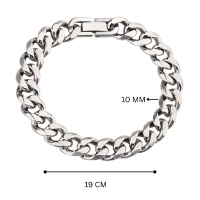 Picture of Premium Titanium Steel Cuban Link Chain Bracelet for Men 10 mm thick (19 CM)