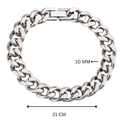 Picture of Premium Titanium Steel Cuban Link Chain Bracelet for Men 10 mm thick (21 CM)
