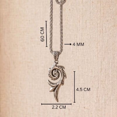 Picture of Premium Titanium Steel Retro Gothic Pendant Necklace for Men (Flame)