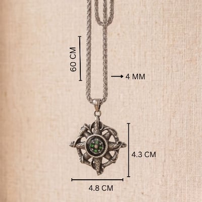 Picture of Premium Titanium Steel Retro Gothic Pendant Necklace for Men (Compass)