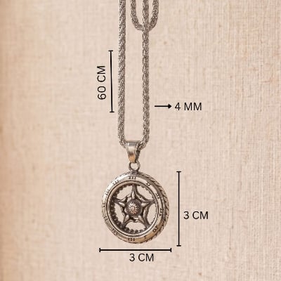 Picture of Premium Titanium Steel Retro Gothic Pendant Necklace for Men (Wheel)