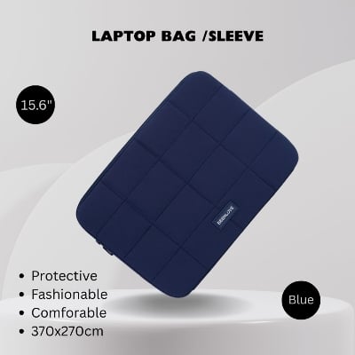 Picture of Premium Padded 15 to 15.6" Laptop Sleeve - Protective Quilted Cushion Bag for Men & Women (Dark blue)