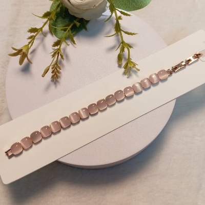 Picture of Premium Luxury Crystal & Cat’s Eye Stone Link Bracelet for Women - Elegant Gold & Silver Plated Party Wear Jewelry (M-6)