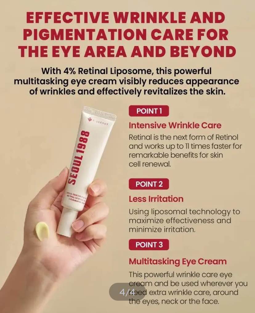 Picture of KSECRET SEOUL 1988 EYE CREAM : RETINAL LIPOSOME 4% + FERMENTED BEAN 30ML