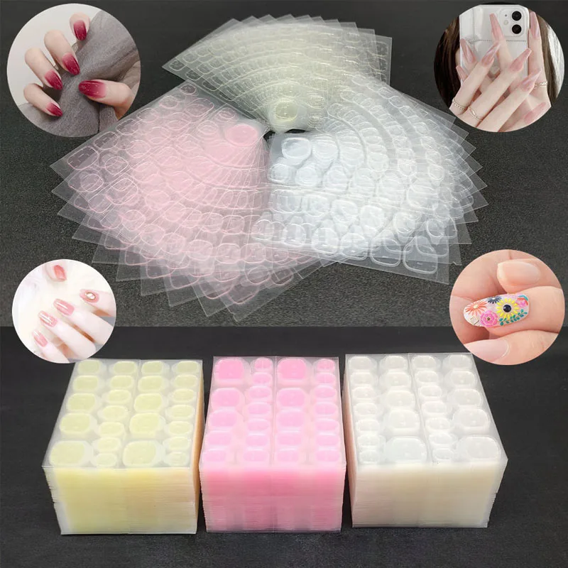 Picture of 5 Sheets (120Pcs) Double-Side Nail Glue Sticker, EBANKU Nail Glue Jelly Gel Tape Adhesive Tabs