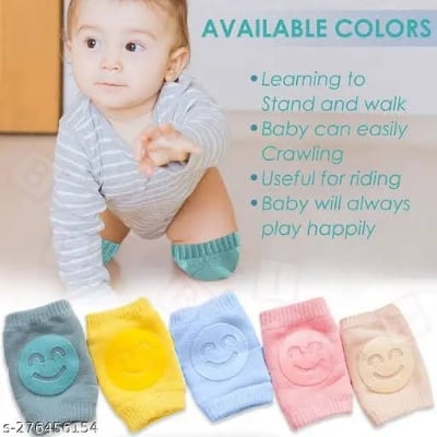 Picture of 1 Pair Baby Knee Pads Unisex Breathable Elastic Anti Skid Toddler Legs Warms Crawling - Green