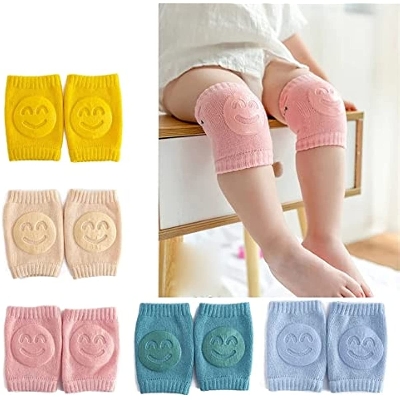 Picture of 1 Pair Baby Knee Pads Unisex Breathable Elastic Anti Skid Toddler Legs Warms Crawling - Green
