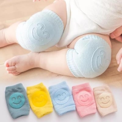 Picture of 1 Pair Baby Knee Pads Unisex Breathable Elastic Anti Skid Toddler Legs Warms Crawling - Green
