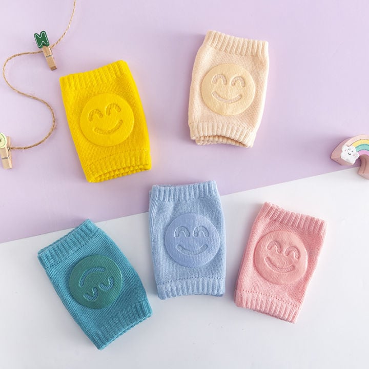 Picture of 1 Pair Baby Knee Pads Unisex Breathable Elastic Anti Skid Toddler Legs Warms Crawling - Green