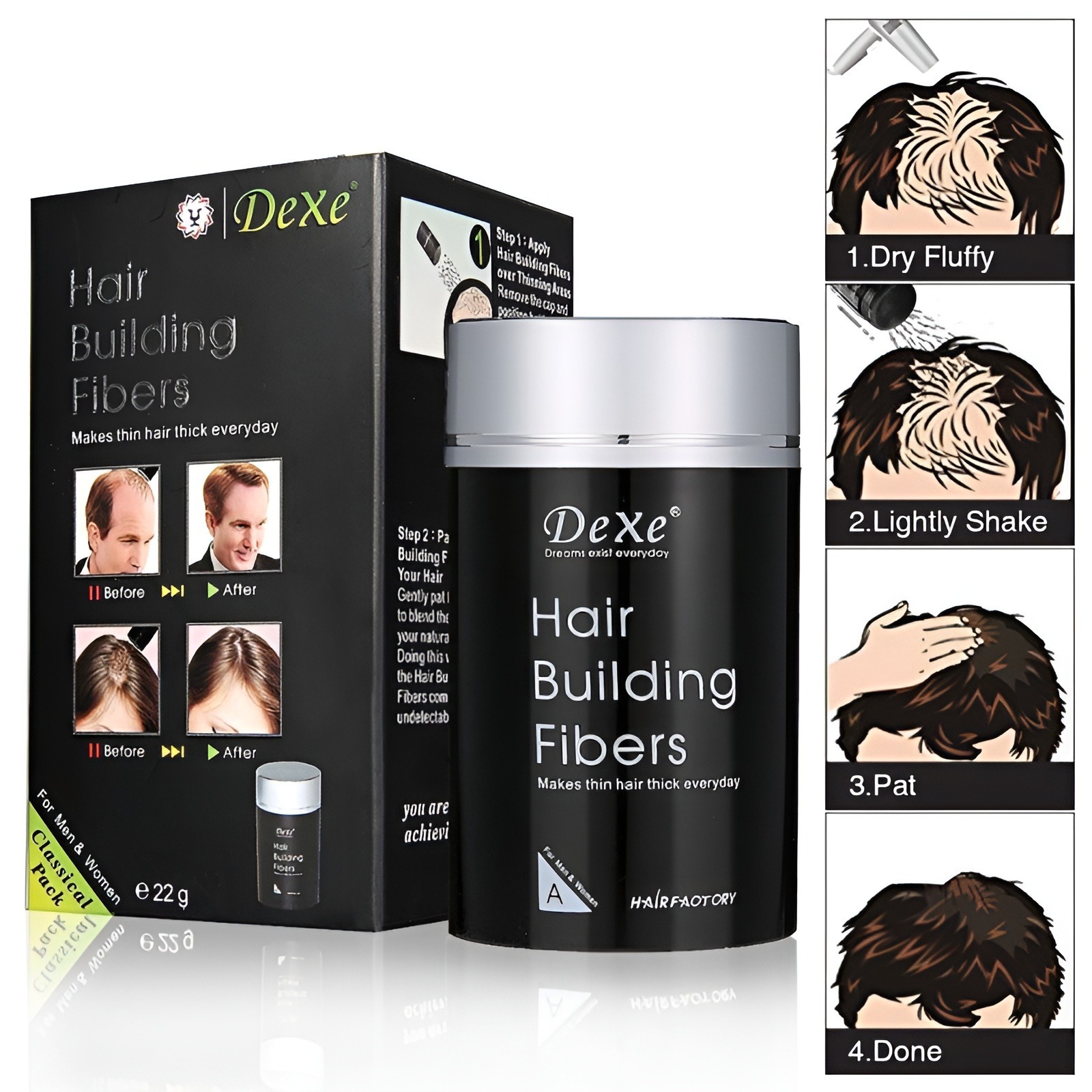 Picture of Authentic Dexe Hair Building Fiber 22g- Black