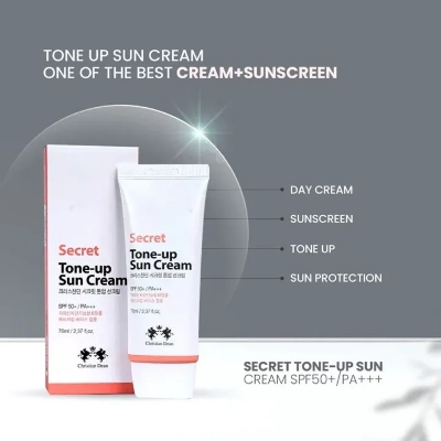 Picture of Christian Dean Secret Tone Up Sun Cream SPF 50+ 70ml Brightening and Protecting Sunscreen - Multicolor