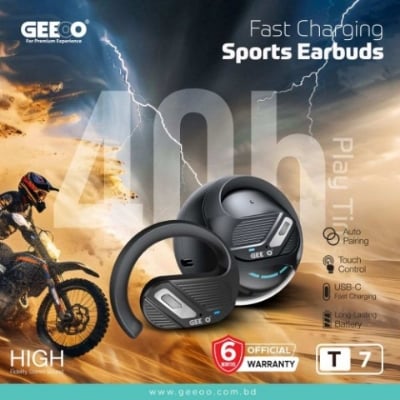 Picture of GEEOO T7 Fast Charging TWS with ENC - Black