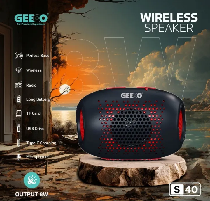 Picture of GEEOO S40 Portable Bluetooth Speaker.  - Multicolor