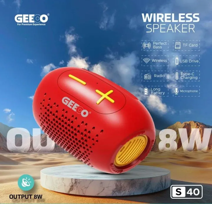 Picture of GEEOO S40 Portable Bluetooth Speaker.  - Multicolor