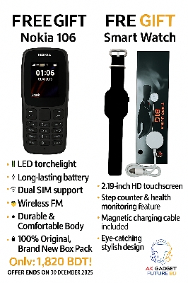 Picture of Nokia 106 
 Free Gift: T900 Ultra 2 Smartwatch - Black
