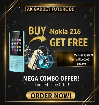 Picture of Nokia 216 and get a free V2 transparent Mecha Bluetooth speaker - Multicolor