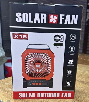 Picture of X16 Solar Rechargeable Fan - Orange