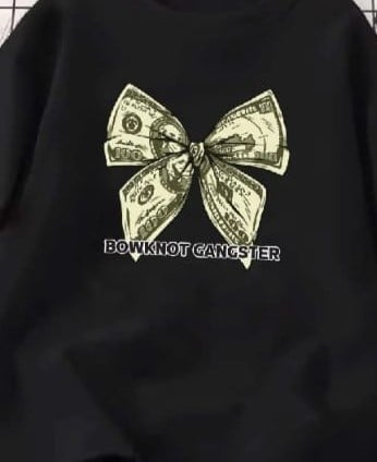 Picture of black export quality Droup Shoulder printed T-Shirts for Women