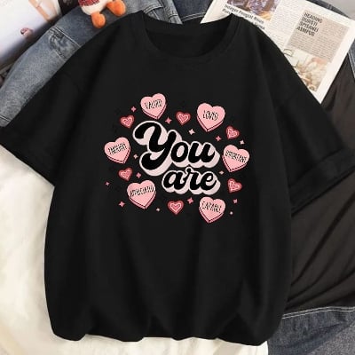 Picture of black export quality Droup Shoulder printed T-Shirts for Women