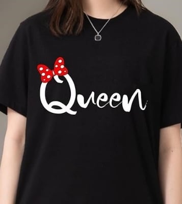 Picture of black export quality Droup Shoulder printed T-Shirts for Women