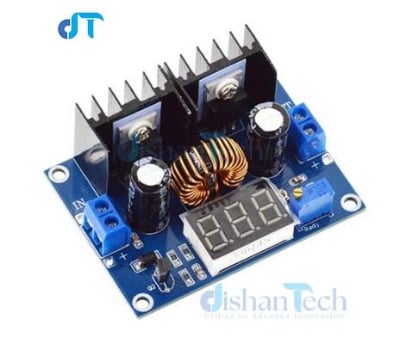 Picture of DUAL IC HEATSINKS WITH DISPLAY XL4016 XL-4016 DC DC STEP DOWN PWM BUCK CONVERTER 4-36V TO 1.25-36V 8A 200W ADJUSTABLE POWER SUPPLY ADAPTERS MODULE