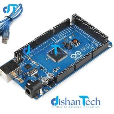 Picture of ARDUINO MEGA 2560 R3 SRAM: 8 KB EEPROM: 4 KB Clock Speed: 16 MHz Length: 101.52 mm Width: 53.3 mm Weight: 37 g