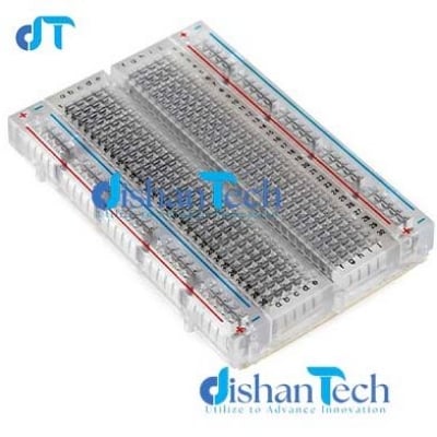 Picture of SMALL BREADBOARD (TRANSPARENT) This small transparent breadboard is perfect for creating and testing electrical circuits.