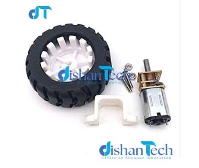 Picture of DC3-12V N20 200RPM GEAR MOTOR & MOUNT BRACKET & 43MM WHEEL