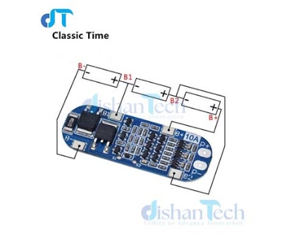 Picture of 3S BMS BLUE 3S 12V 10A 18650 LITHIUM BATTERY CHARGER MODULE 11.1V 12.6V 10A CHARGE DISCHARGE CURRENT SHORT CIRCUIT PROTECTION FUNCTION BATTERY MANAGEMENT SYSTEM