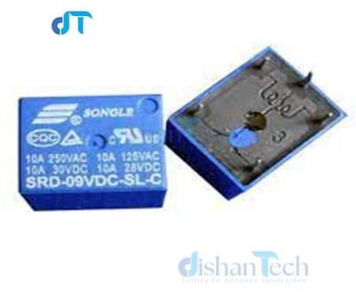 Picture of 9V Relay DC-9V DC9V 10A 250VAC 5 Pin Coil SPDT Power Relays SRD-09VDC-SL-C PCB Mount Auto Universal Power Relay Switches DC 9V Relay