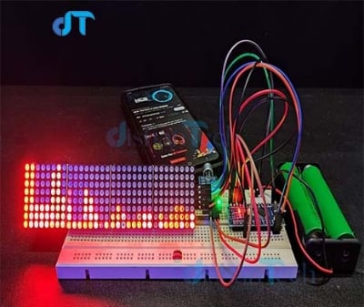 Picture of AUDIO SPECTRUM VISUALIZER USING ARDUINO & MATRIX DISPLAY