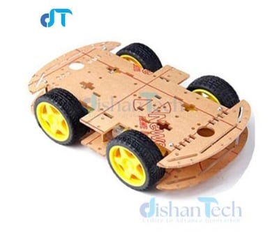 Picture of ROBOT CAR CHASSIS 4WD (SET) yellow motor set